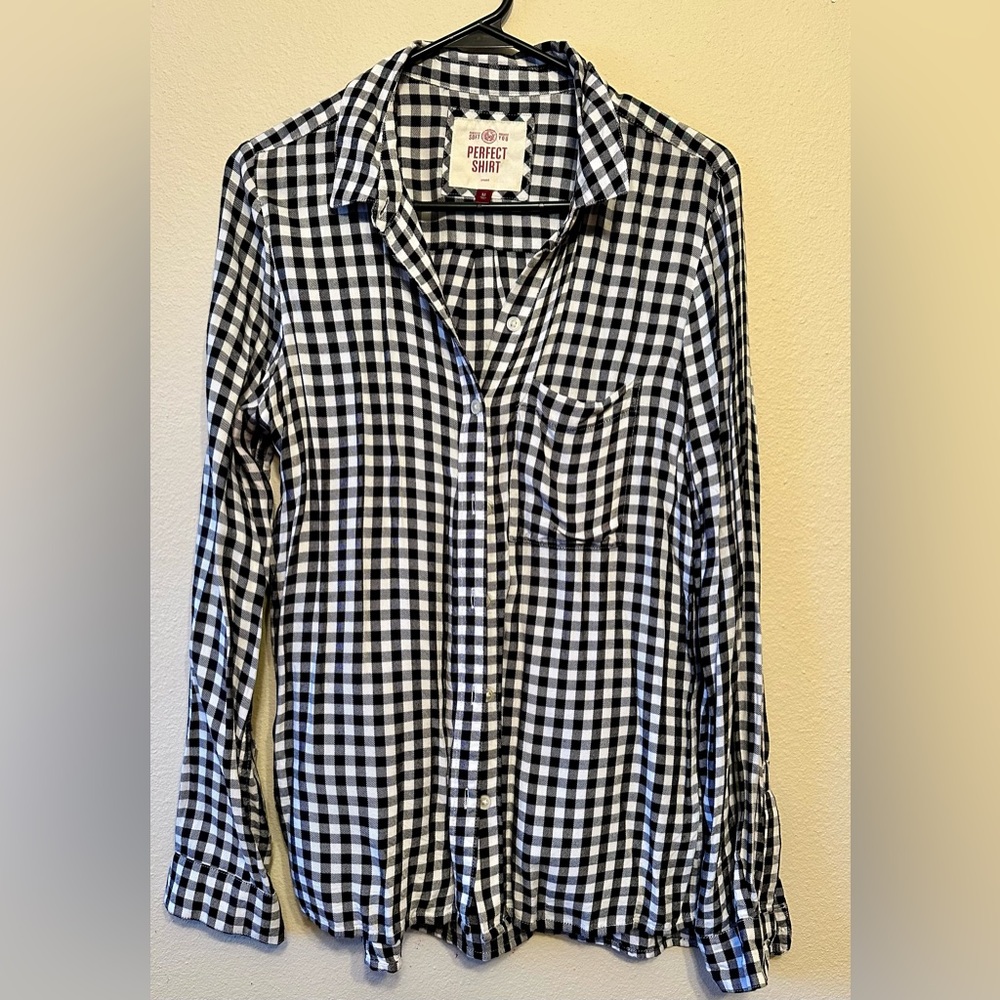 Women Buffalo Plaid Button Up ‘Perfect Shirt’ Flannel - medium